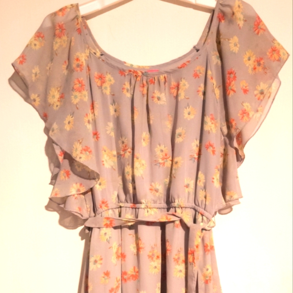 Pinky Midi Summer Dress With Tie Waste